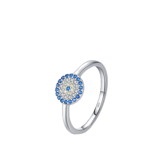 Stylish Sterling Silver Devil's Eye Ring with Zircon, Cross-border Jewelry for Women