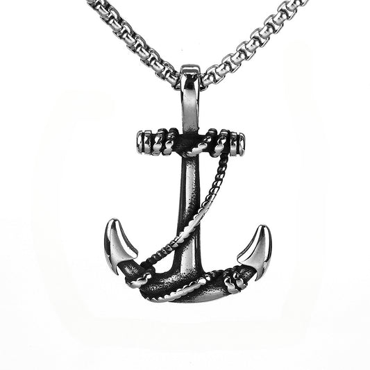 Cross-Border Hot-Selling Personalized Titanium Steel Pendant Necklace for Men