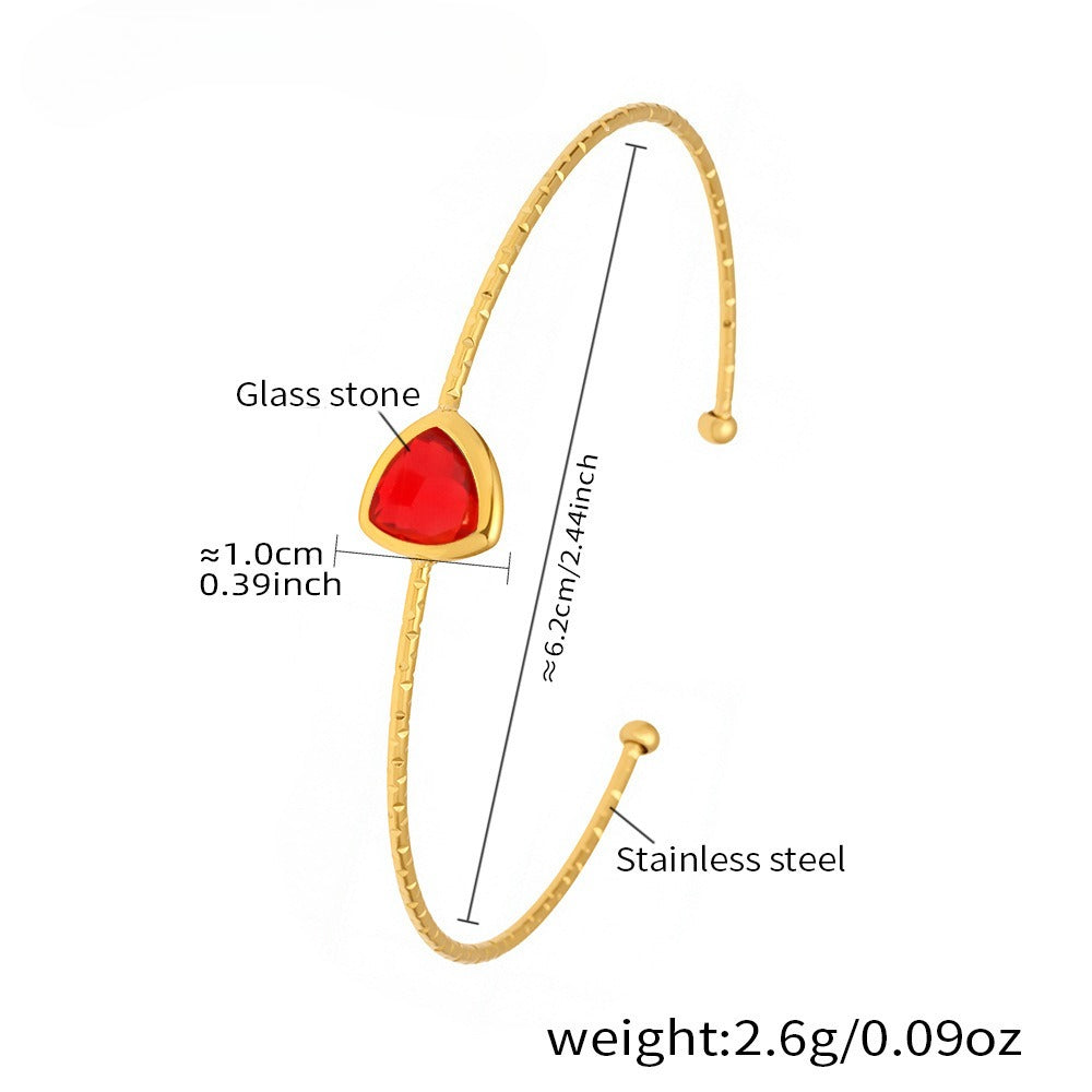 Planderful Genie Czech Glass Open Bracelet Women 18K Gold