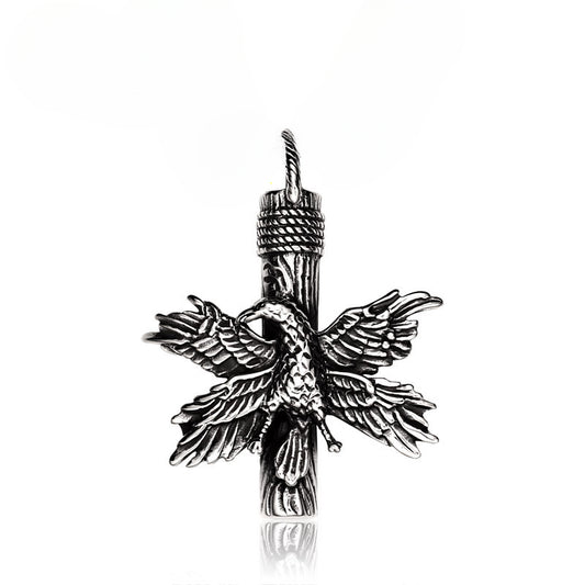 Retro Titanium Steel Eagle Pendant for Men - Hip-Hop Style Personalized Animal Jewelry