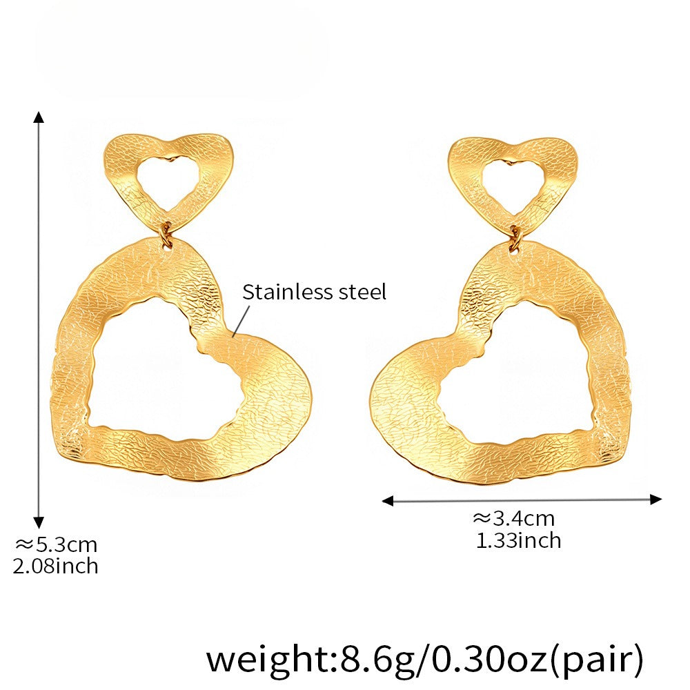 Planderful Stainless Steel Love Earrings For Women