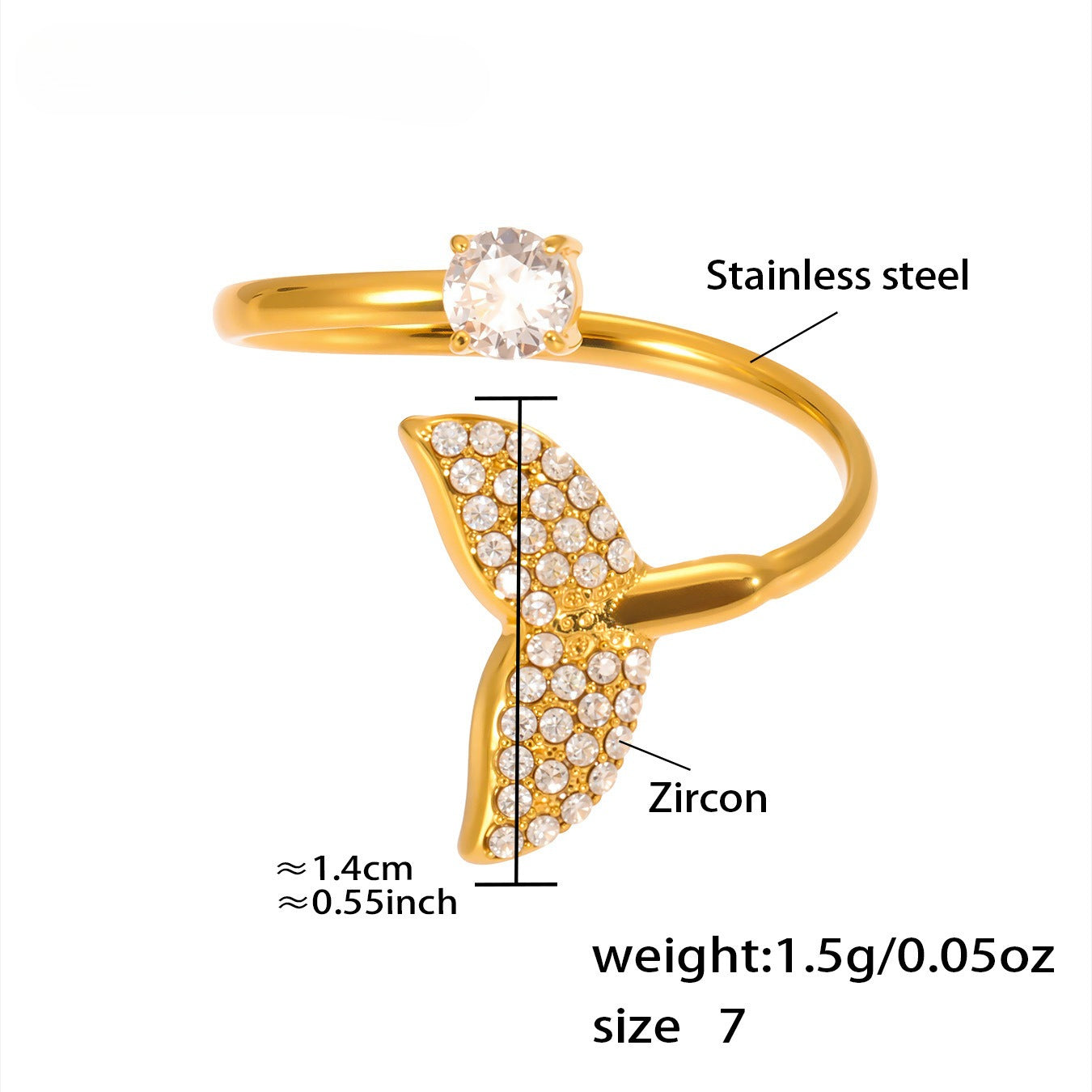 Planderful Starfish Ring 18K Gold Plated Beach Lovers