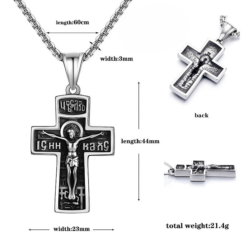 Cross Premium Stainless Steel Men's Pendant Necklace