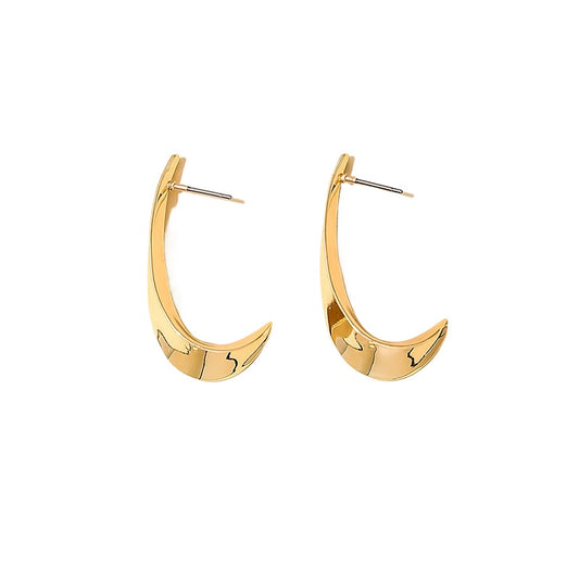 Chic Metal Crescent Earrings - Vienna Verve Collection