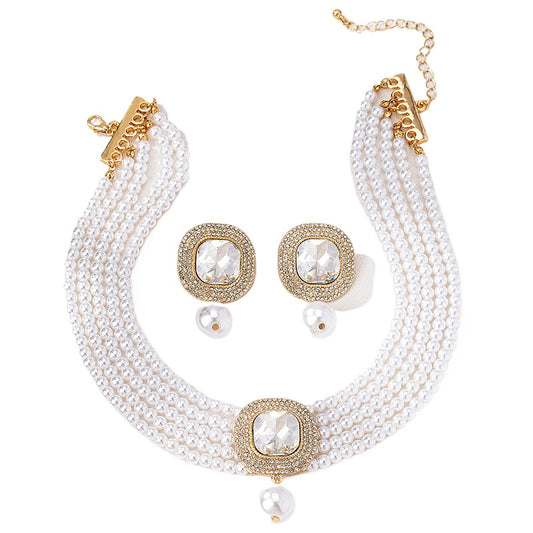 Planderful Vienna Verve Retro Pearl Jewelry Set for Women