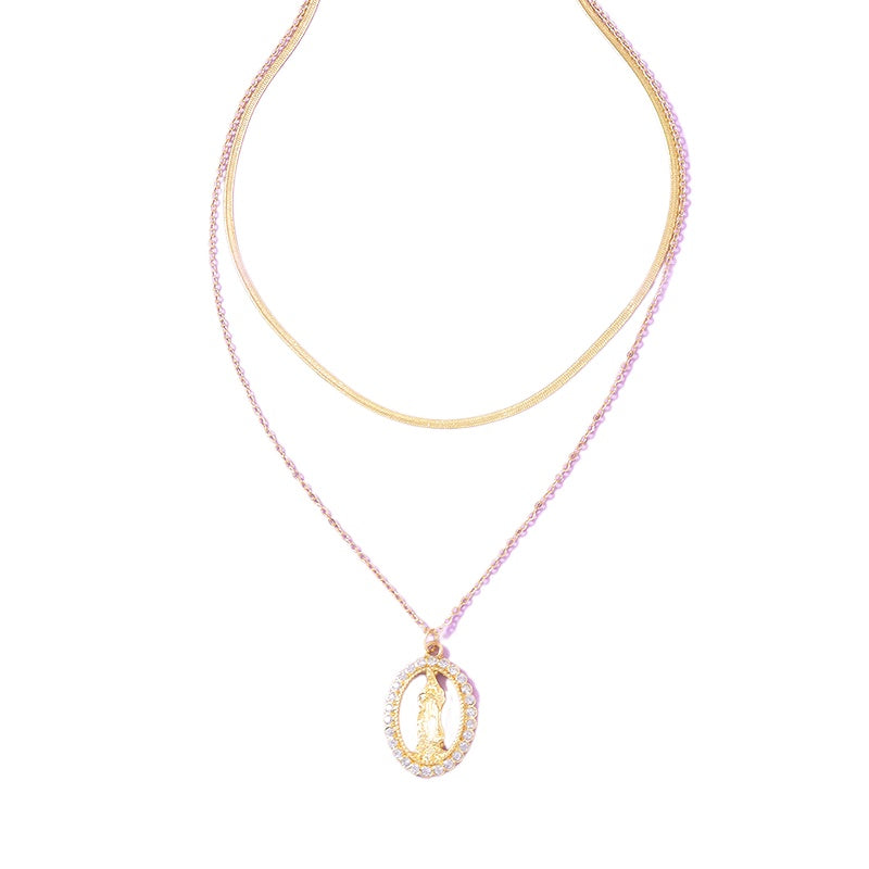 Sparkling Double-Layer Diamond Pendant Necklace - Vienna Verve Collection