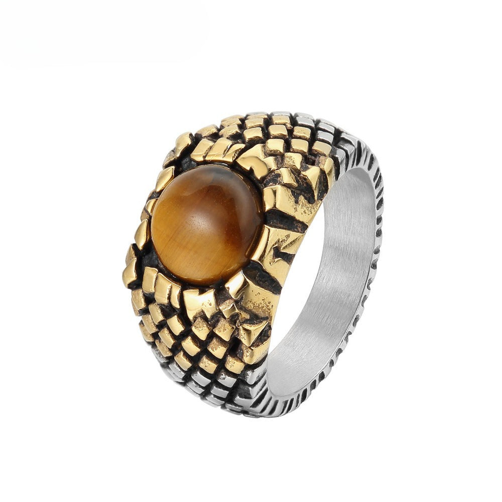Planderful Unisex Titanium Ring Gemstones Personalization