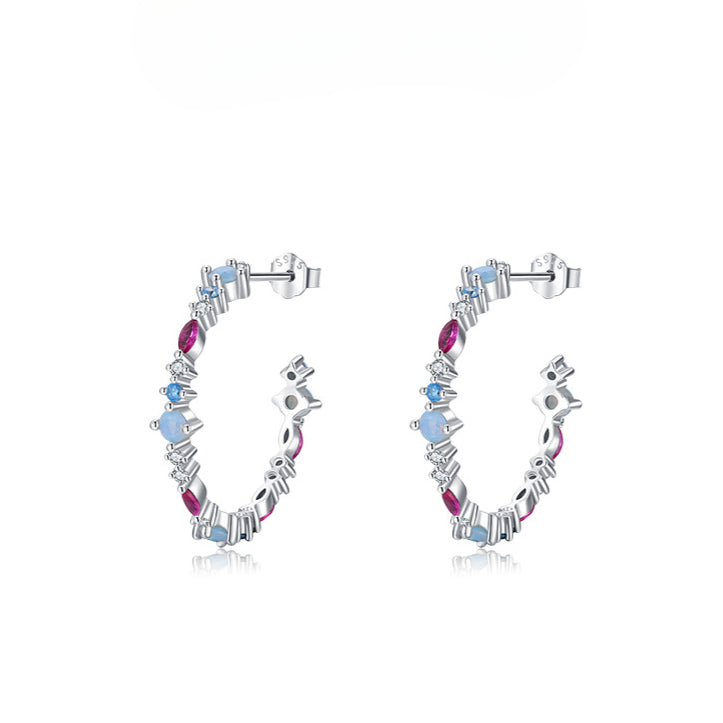Planderful Everyday Genie Earrings – Elegant Zircon Accent in Sterling Silver