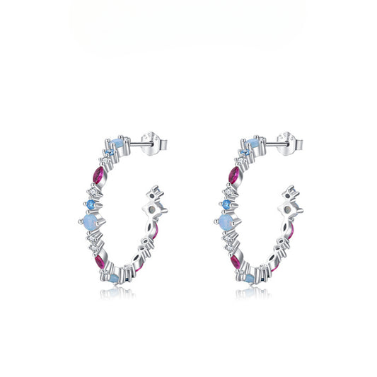 Planderful Everyday Genie Earrings – Elegant Zircon Accent in Sterling Silver
