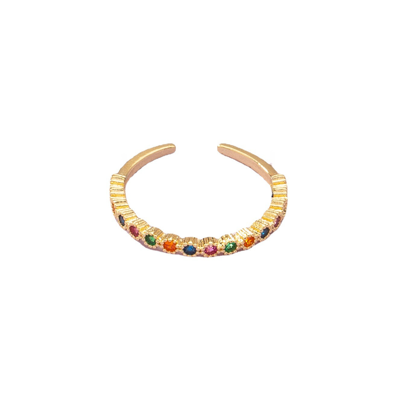 Copper-Infused Zircon Open Ring - Exquisite Handcrafted Jewelry from Vienna Verve