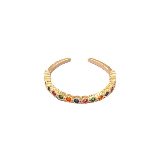 Copper-Infused Zircon Open Ring - Exquisite Handcrafted Jewelry from Vienna Verve