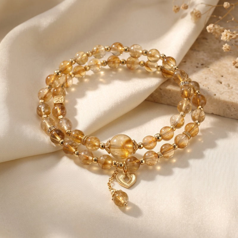 Citrine Crystal Heart Bracelet