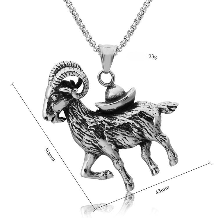 Planderful Titanium Steel Pendant Necklace Unisex Retro Fashion Statement For Men And Women