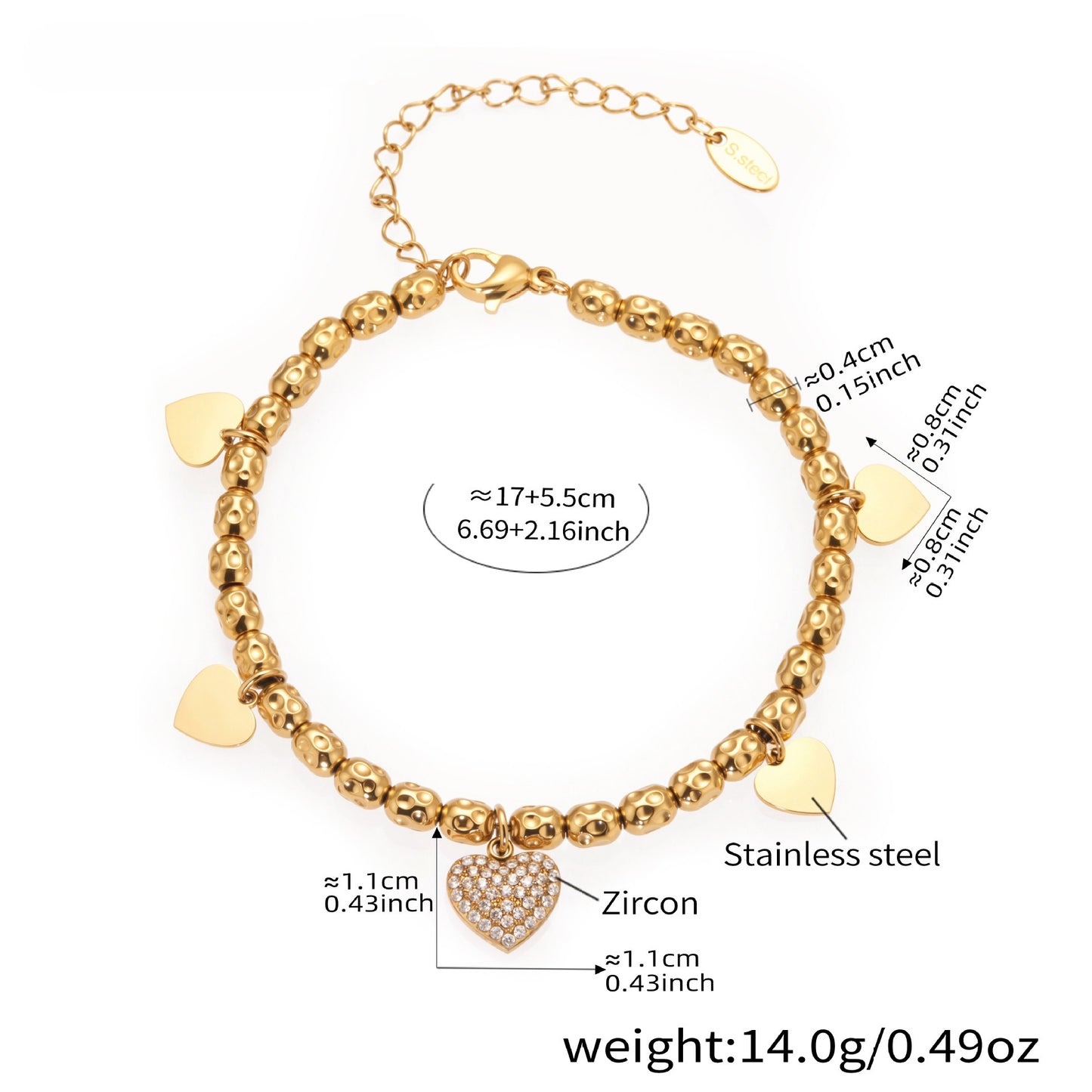 Planderful 18K Gold Plated Beaded Starfish Bracelet Beach