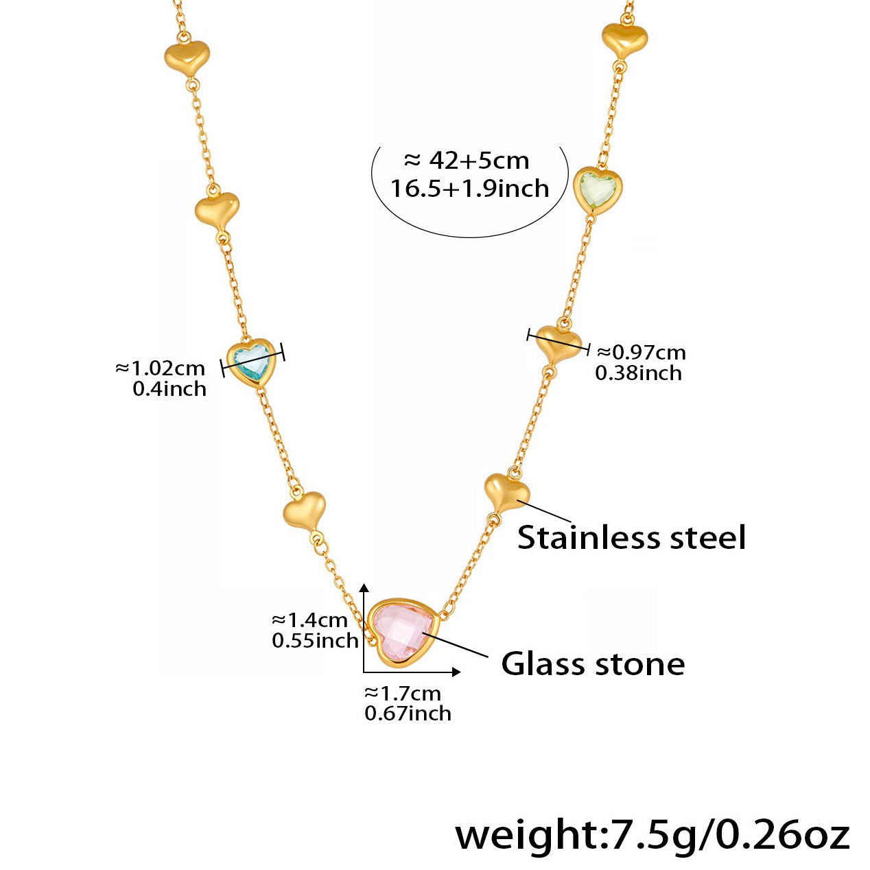 Planderful Hollow Love Clavicle Necklace 18K Gold For Women