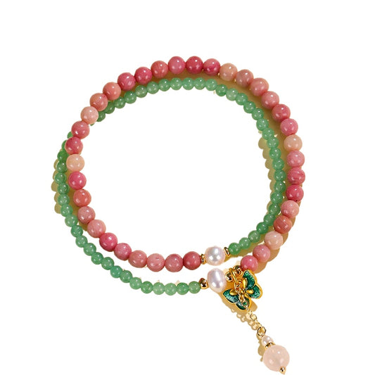 Planderful Fortune's Favor Bracelet – Elegant Chinese Rose Stone Design