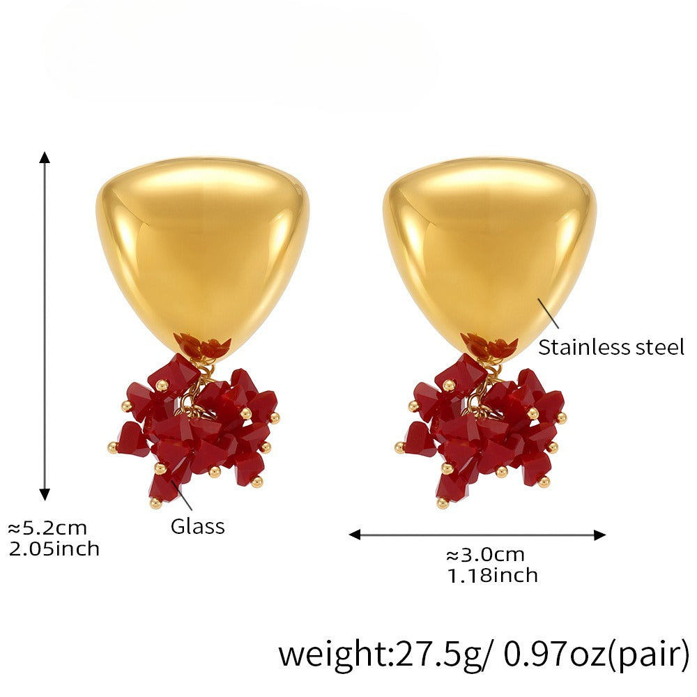 Planderful Geometric Tassel Stained Glass Earrings Women