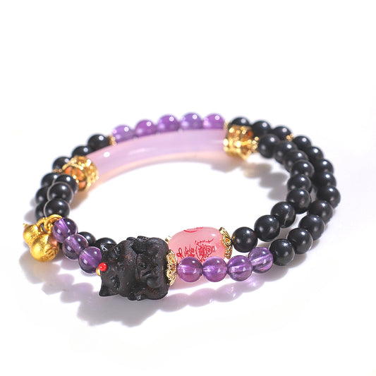 Planderful Fortune's Favor Bracelet – Original Design with Pink Agate and Amethyst