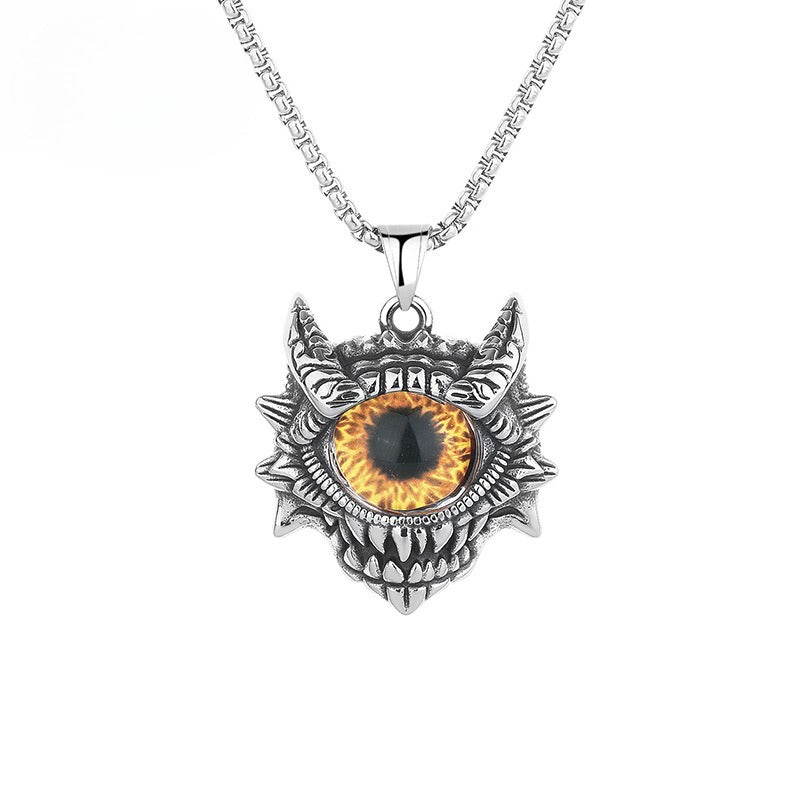 Steel Necklace - Vintage Turkish Eye Design