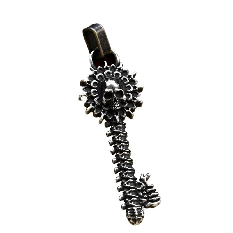 Titanium Steel Retro Skull Pendant for Men - European and American Style Wholesale Accessories