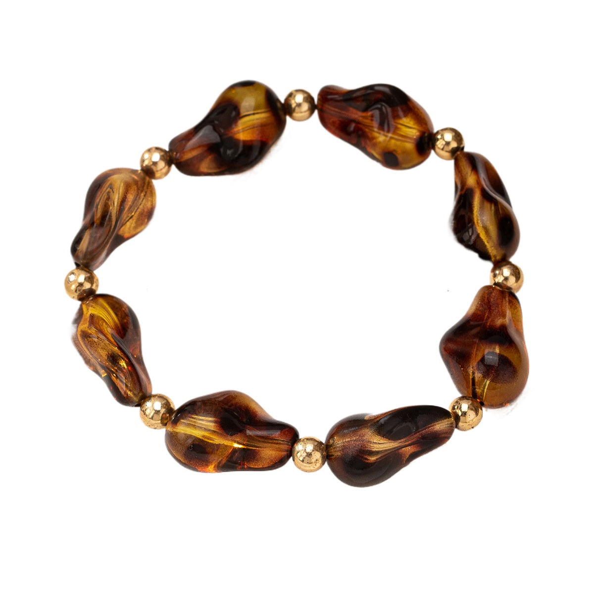 Retro Leopard Print Beaded Bracelet for Women by Planderful