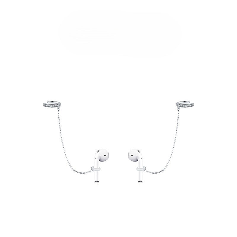 Sterling Silver Earbone Clip with Zircon Accent - Unique Airpod Earring