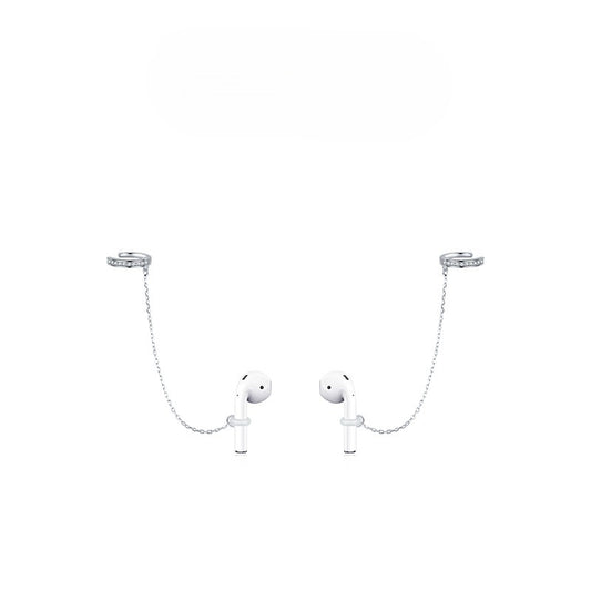 Sterling Silver Earbone Clip with Zircon Accent - Unique Airpod Earring