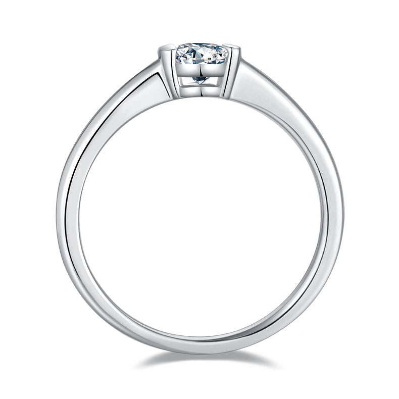 Solitaire 0.5 Carat Oval Cut Moissanite Engagement Ring