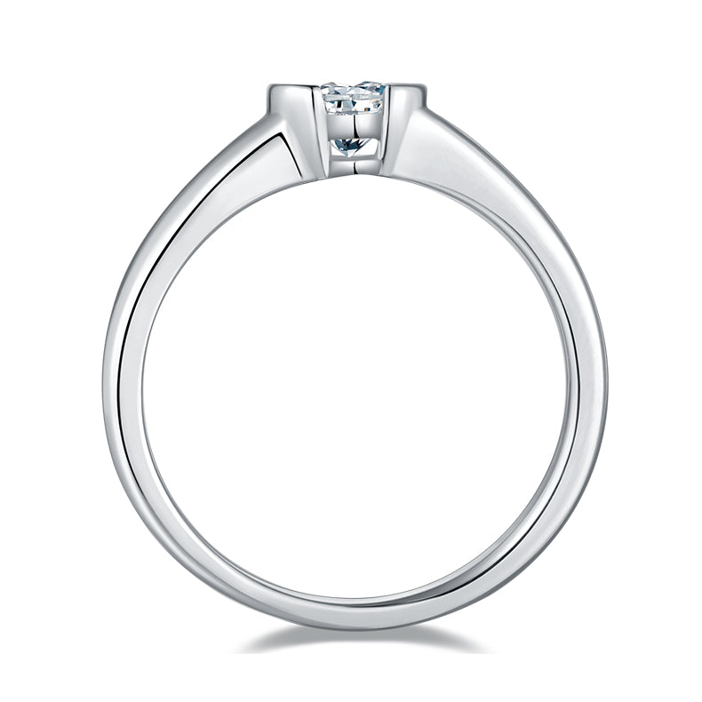 Solitaire 0.5 Carat Heart Shape Moissanite Engagement Ring