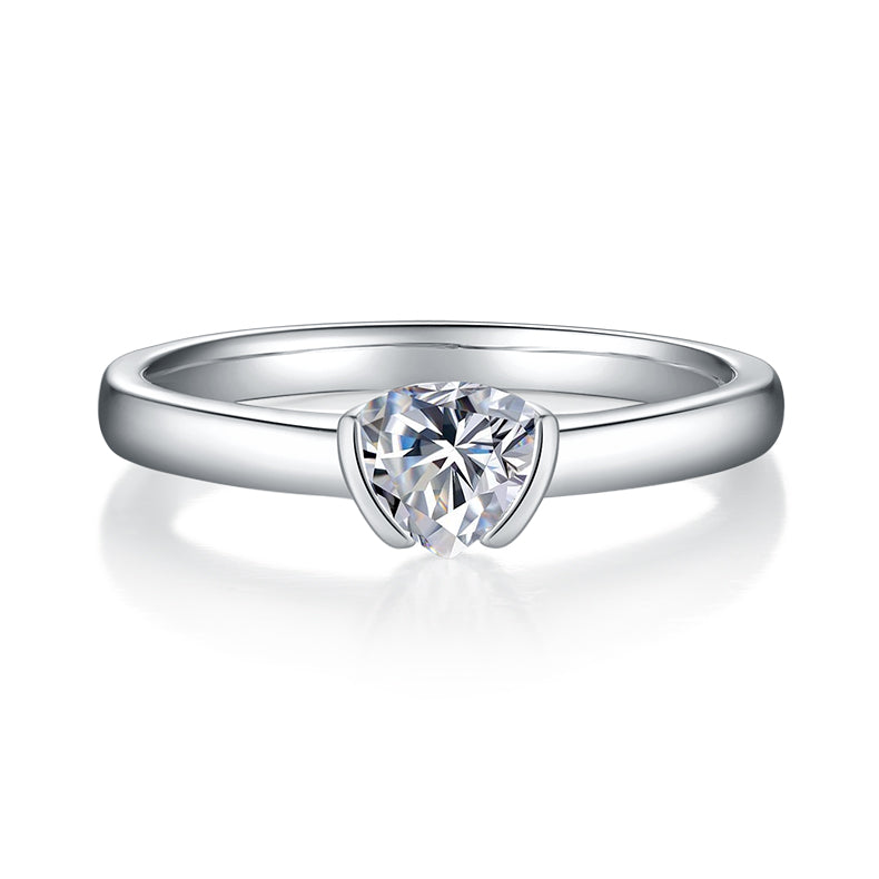 Solitaire 0.5 Carat Triangle Moissanite Engagement Ring