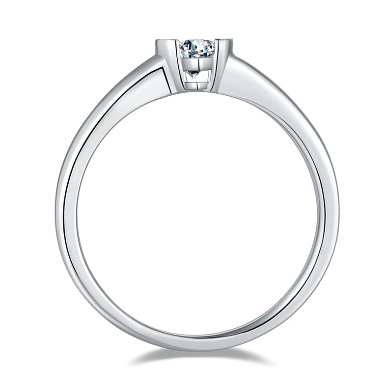 Solitaire 0.5 Carat Pear Shape Moissanite Engagement Ring