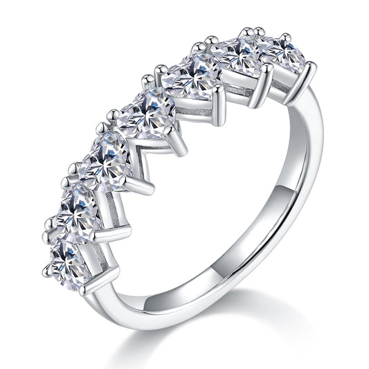 Seven 2.1 Carat Heart Shape Moissanite Ring
