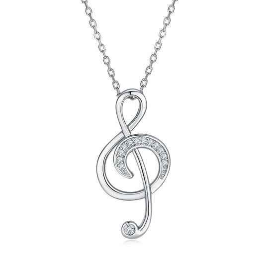 Musical Note Pendant Moissanite Necklace