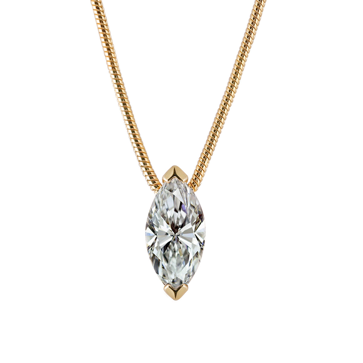 S925 Silver Plated 18K Gold Necklace with Moissanite Pendant