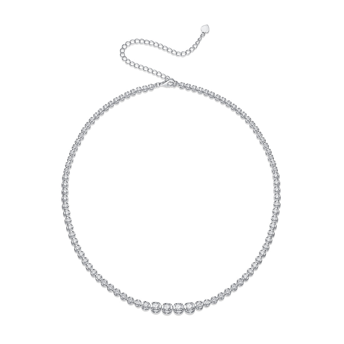 Stunning 1.2 Carat Silver Plated 18K Platinum Moissanite Necklace