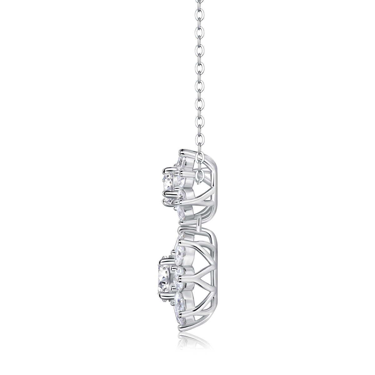 1.0 Carat Double Round Cut Moissanite Sun Pendant Necklace