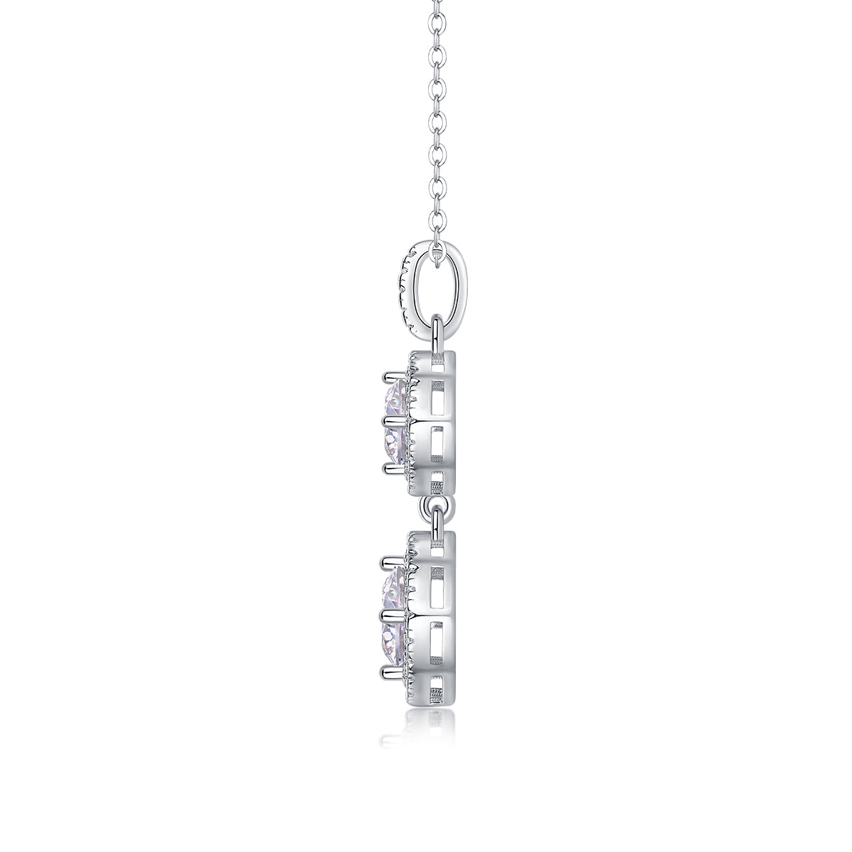 Silver Plated 18K Platinum Necklace with 1.0 Carat Moissanite