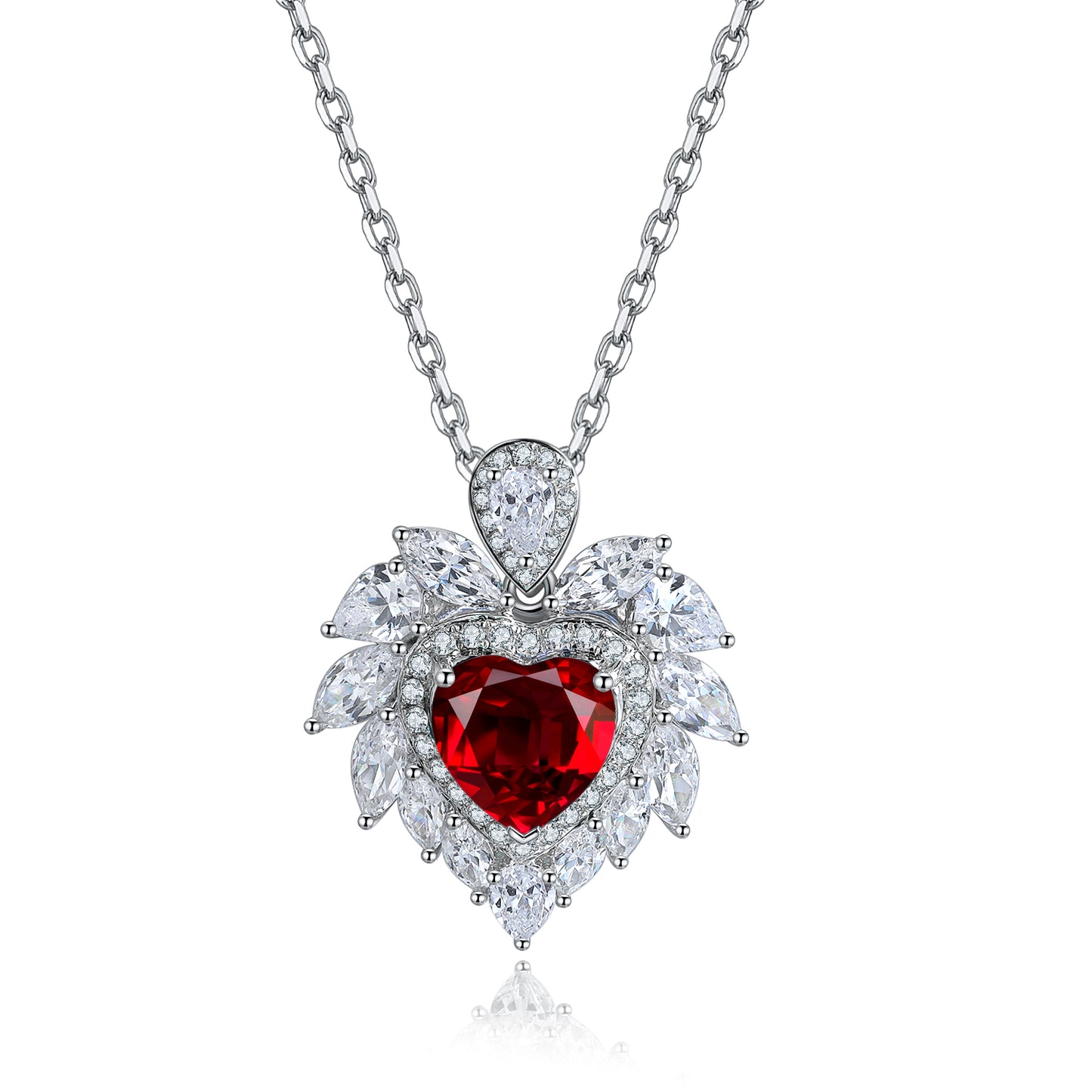 1.77 Carat Heart-Shape Lab Grown Gemstone Pendant Necklace
