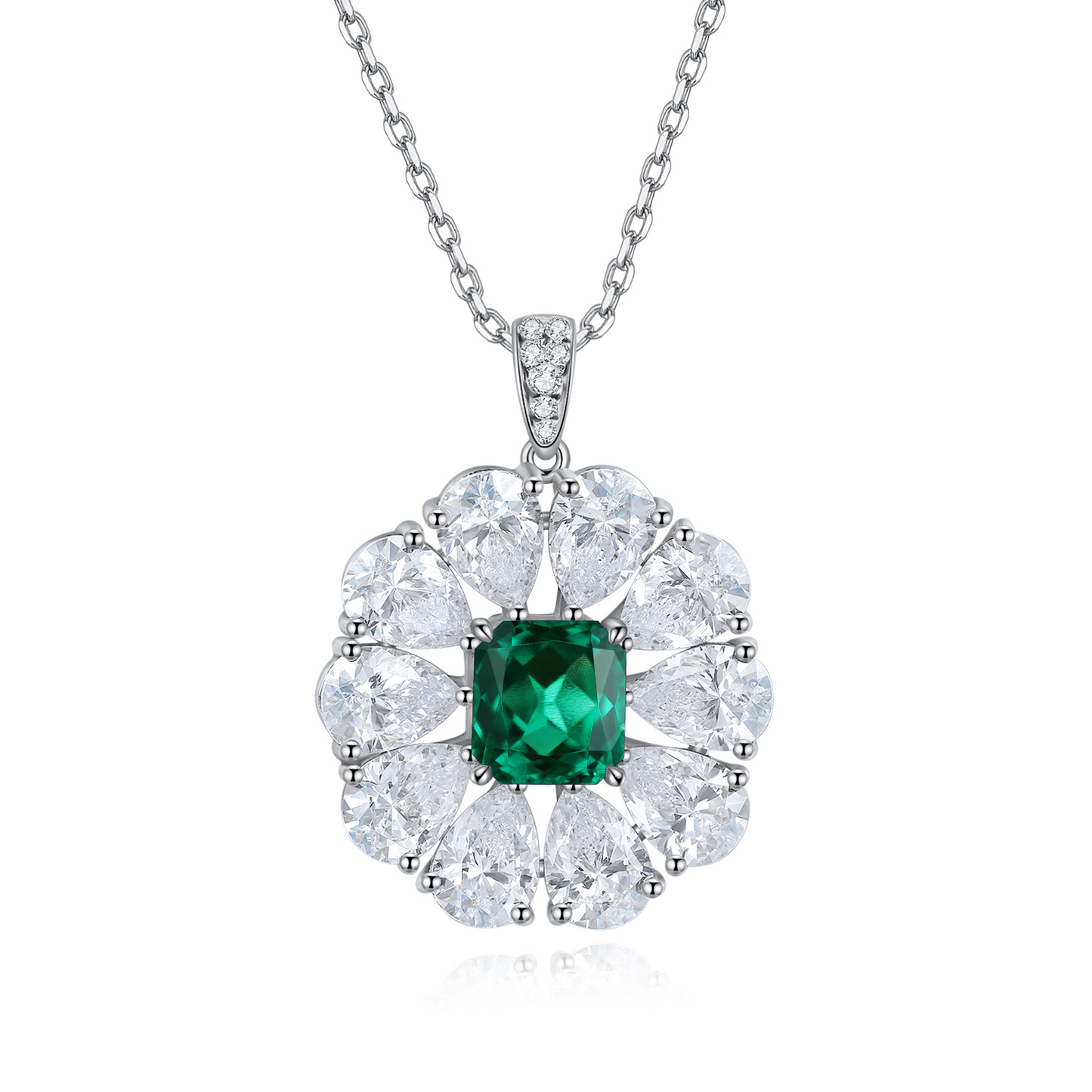 2.2 Carat Round Shape Lab Grown Gemstone Pendant Necklace