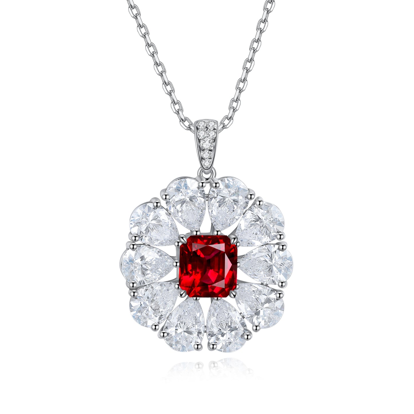 2.2 Carat Round Shape Lab Grown Gemstone Pendant Necklace