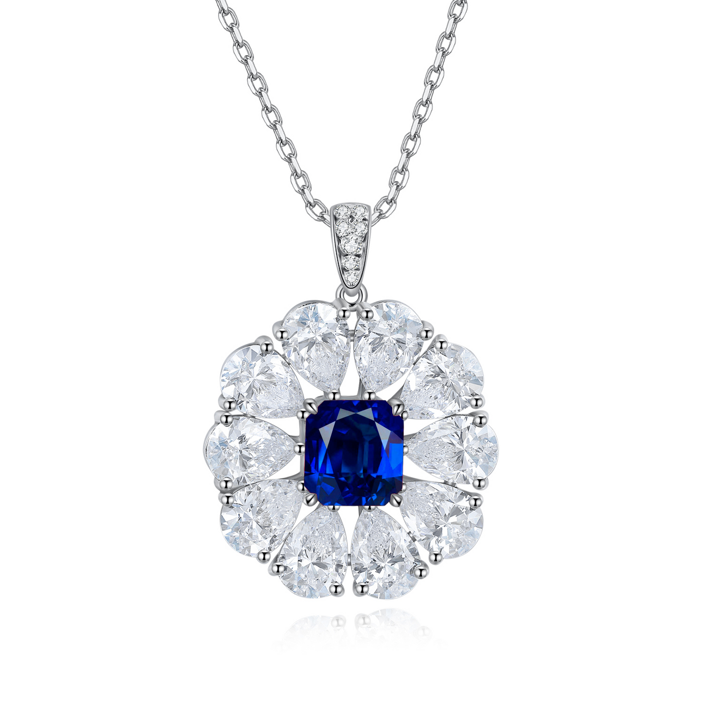 2.2 Carat Round Shape Lab Grown Gemstone Pendant Necklace