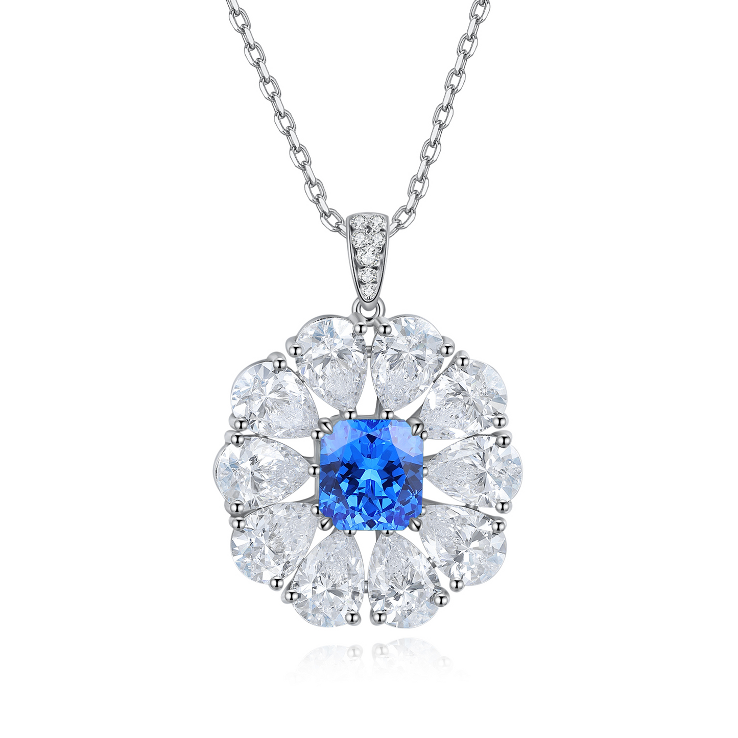 2.2 Carat Round Shape Lab Grown Gemstone Pendant Necklace