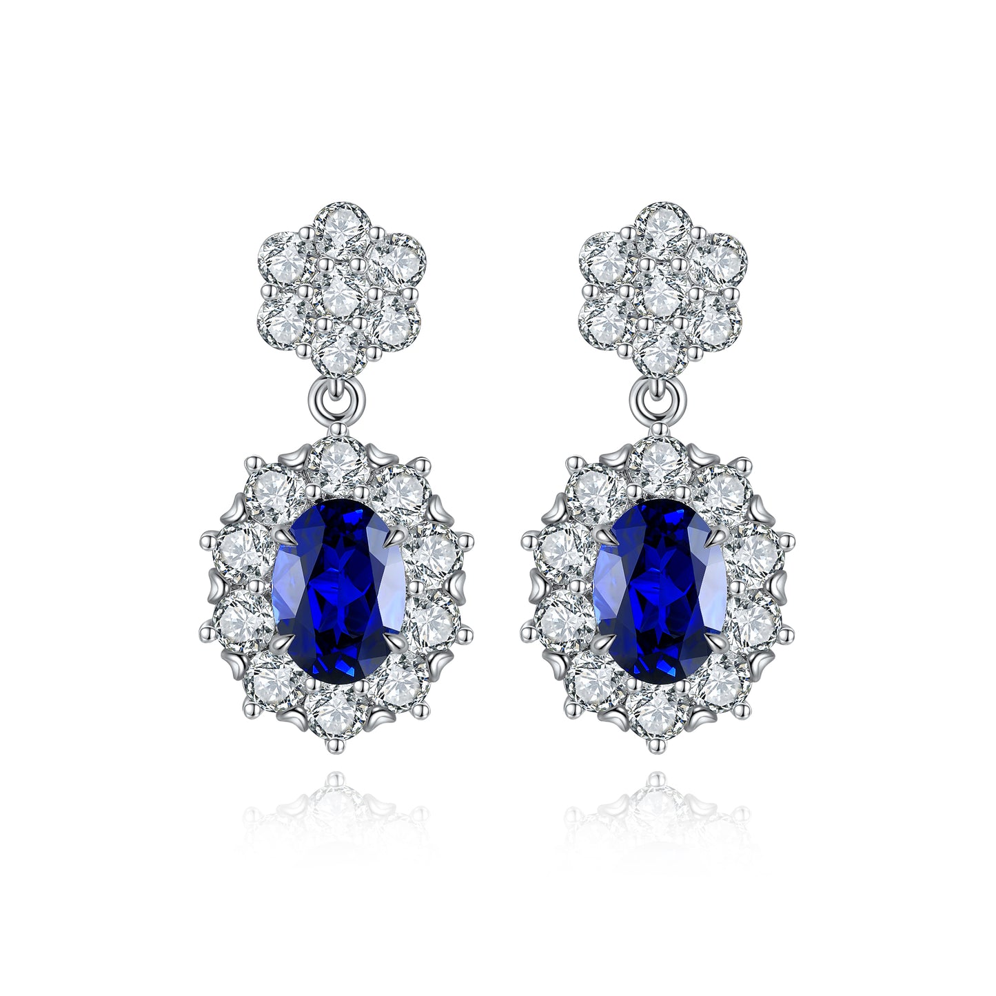 2.32 Carats Oval Shape Lab Grown Gemstone Pendant Earrings