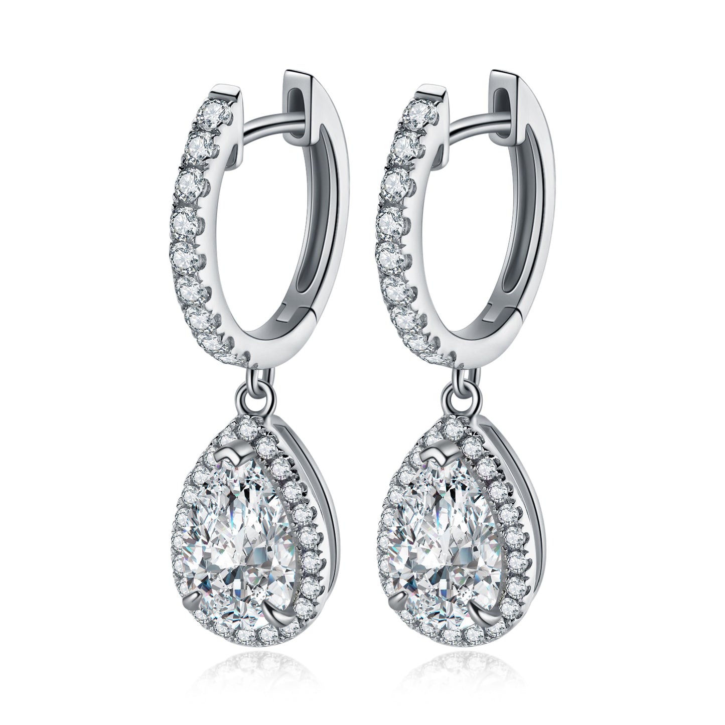 3.08 Carats Pear-Shape Lab Grown Paraiba Stone Earrings