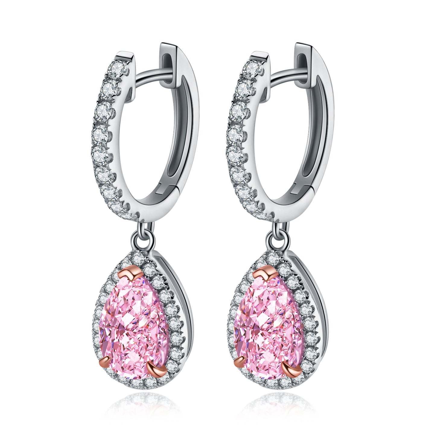 3.08 Carats Pear-Shape Lab Grown Paraiba Stone Earrings