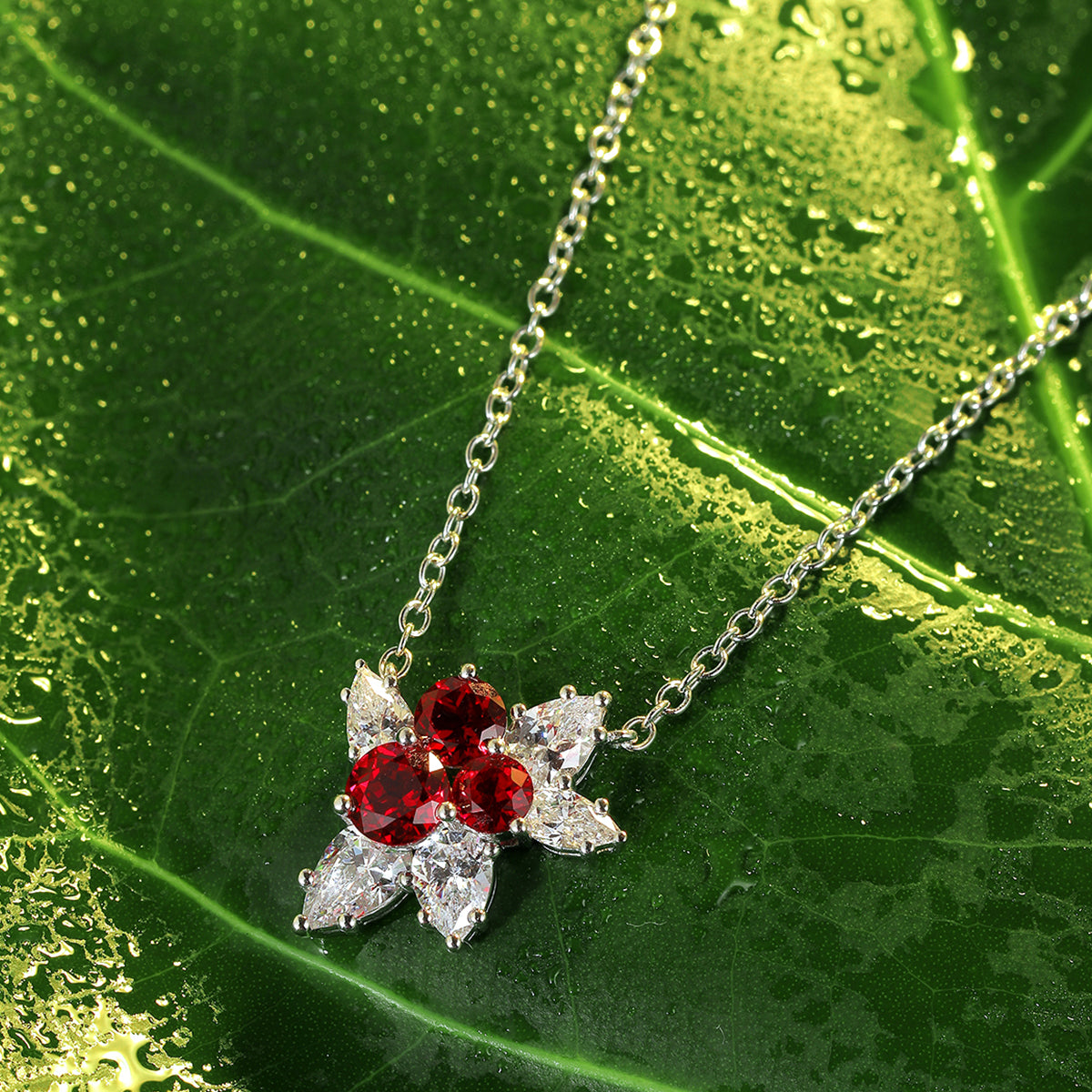 0.98 Carat Round Shaped Lab Created Gemstone Necklace