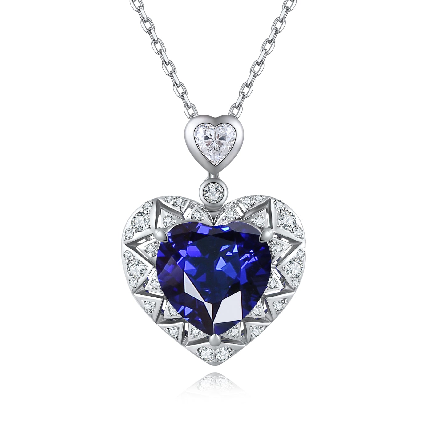 7.03 Carat Heart-Shaped Lab Created Gemstone Necklace