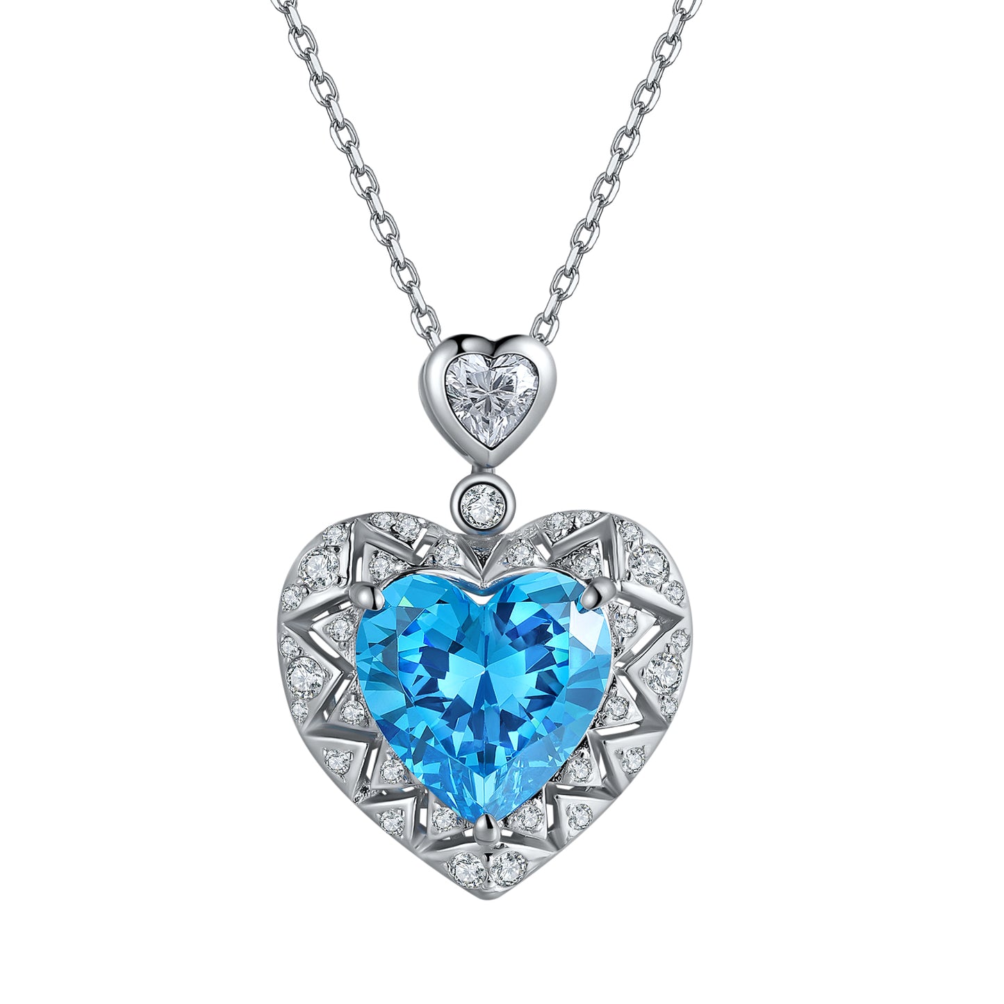 7.03 Carat Heart-Shaped Lab Created Gemstone Necklace