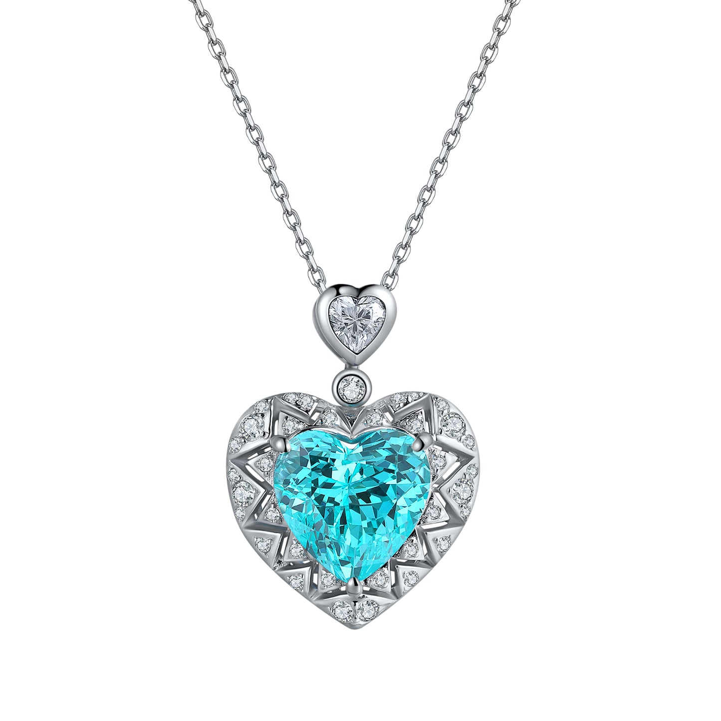 7.03 Carat Heart-Shaped Lab Created Gemstone Necklace