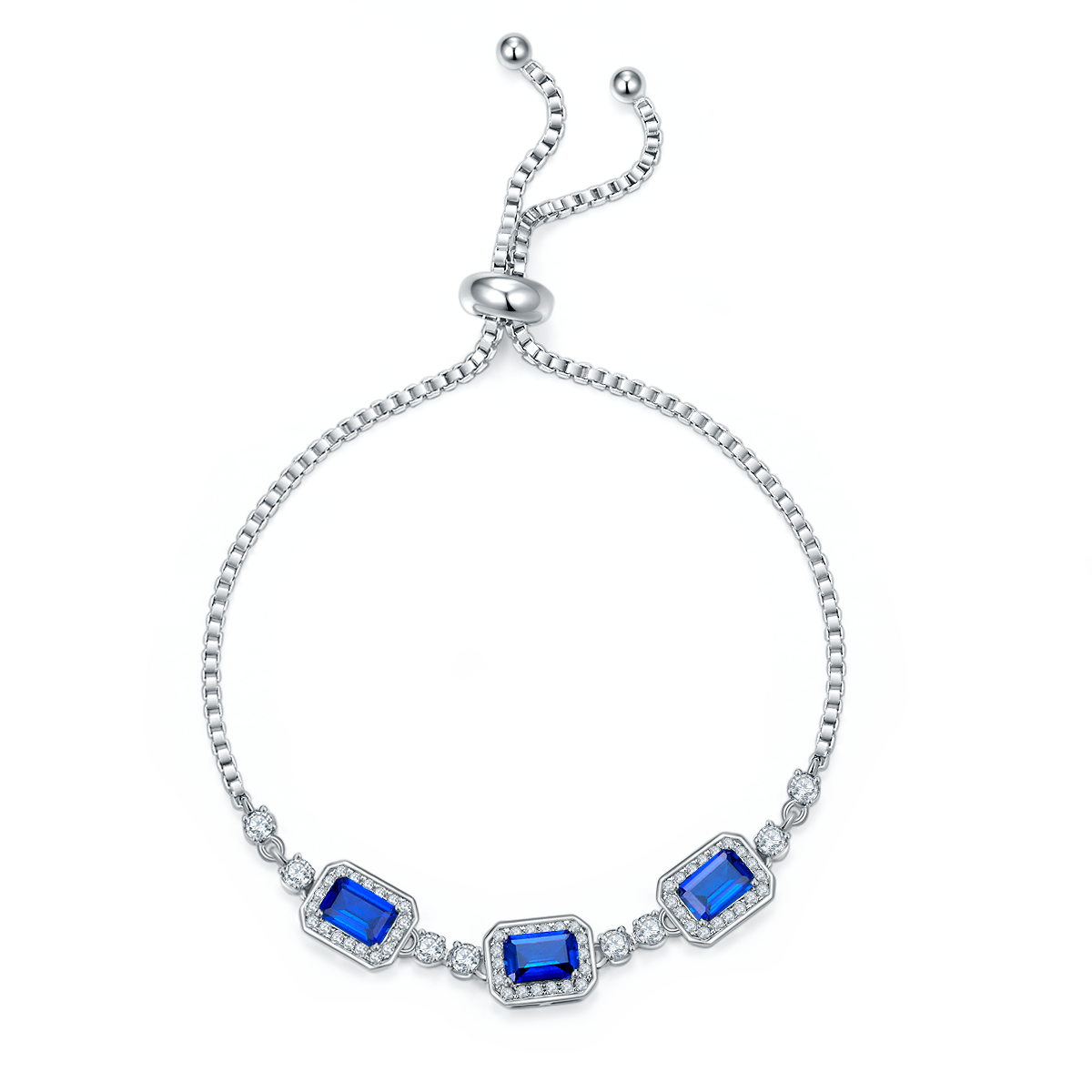 1.4 Carat Three Emerald-Cut Lab Grown Gemstones Bracelet